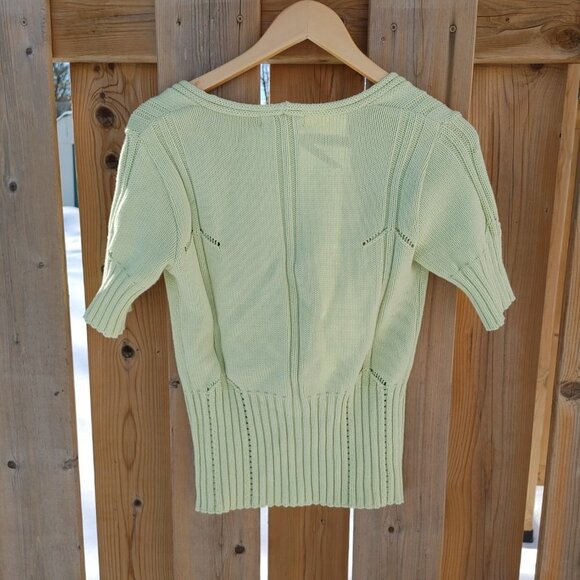 SOFT Lime Green PARKHURST Cotton 3 Button Cardigan Small Pretties Heart … - Picture 6 of 7